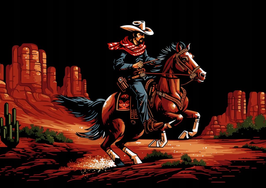 Poszter 29,7x21cm Galopp a prérin