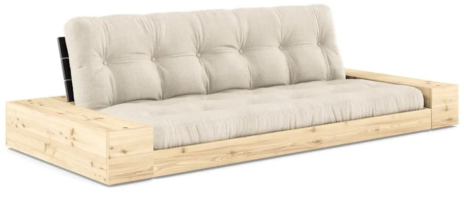 Szürke-bézs len kinyitható kanapé 244 cm Base – Karup Design