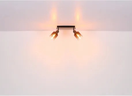 Globo 54313-1 Fali lámpa fém fekete-króm, réz színű/átlátszó színátmenetes üveg búra, billenőkapcsoló a terméken, SzxM: 80x160mm, Mélység: 160mm, 1x E14 40W 230V izzó nélkül