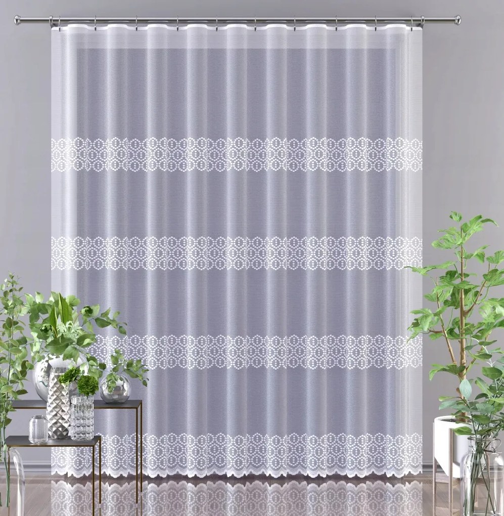 Mg Függöny jacquard 628/137 Fehér 400x250cm készre varrva Bt M