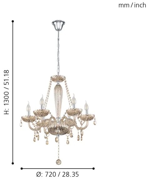 Eglo 39092 - Csillár BASILANO 6xE14/40W/230V