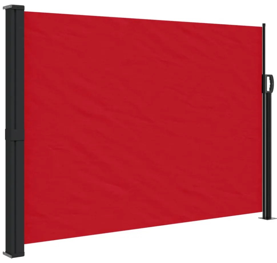 piros behúzható oldalsó napellenző 140 x 500 cm