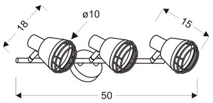 Spotlámpa NERIA 3xE14/40W/230V fekete/réz