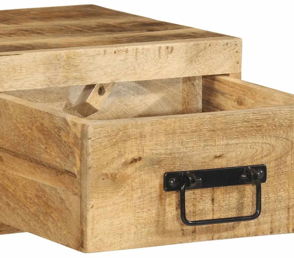 tömör nyers mangófa falra szerelhető TV-szekrény 100x30x19 cm