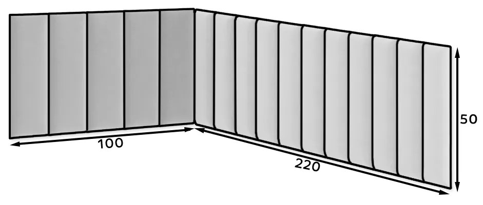 Kárpitozott panel 16 db.  Quadra 100x220x50 cm (mentol). 1051978
