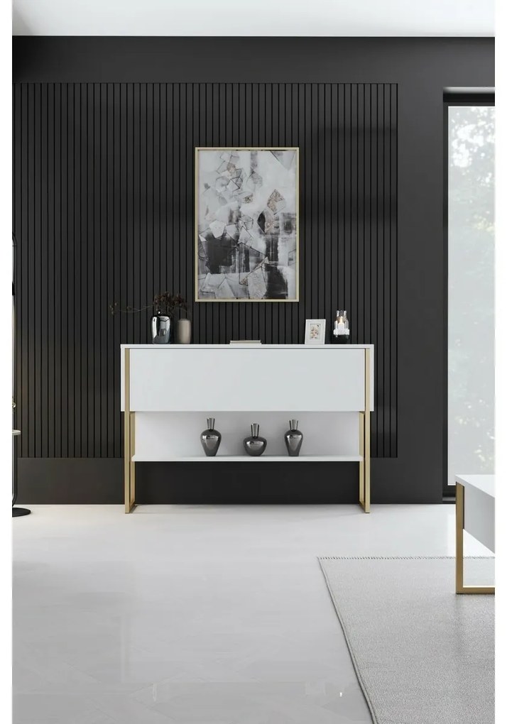 Luxe White and Gold komód