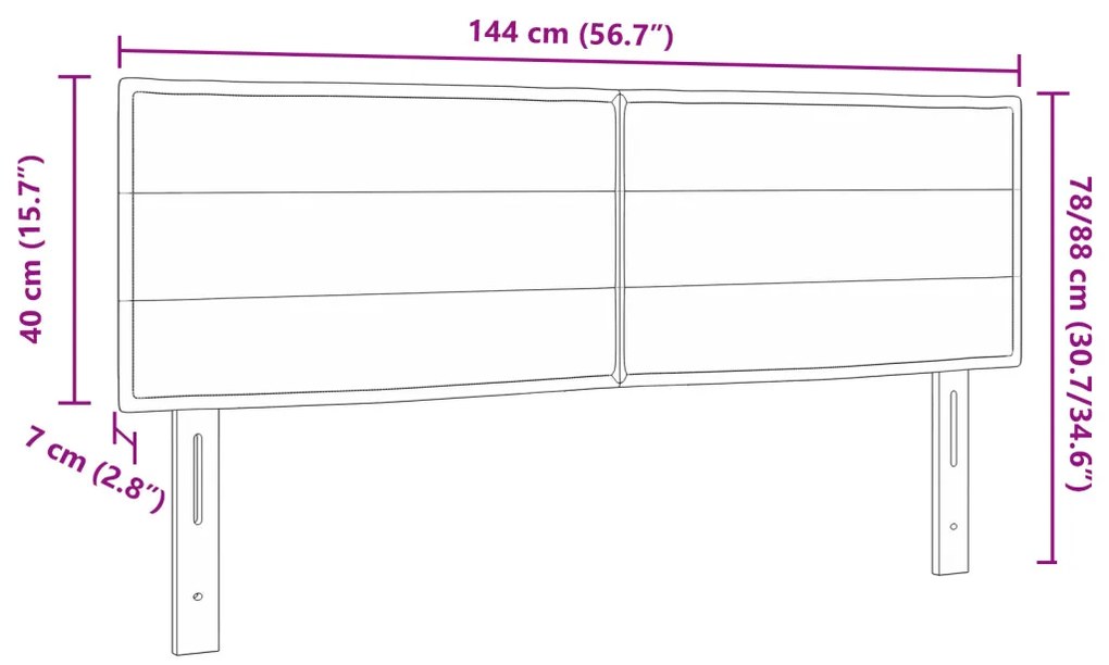 LED Ágytámla Vonal Design Világosszürke 72 cm Szövet