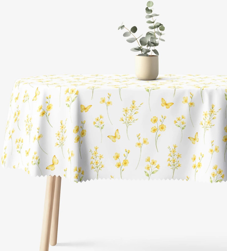 Goldea ovális teflonos terítő - sárga rét 140 x 220 cm