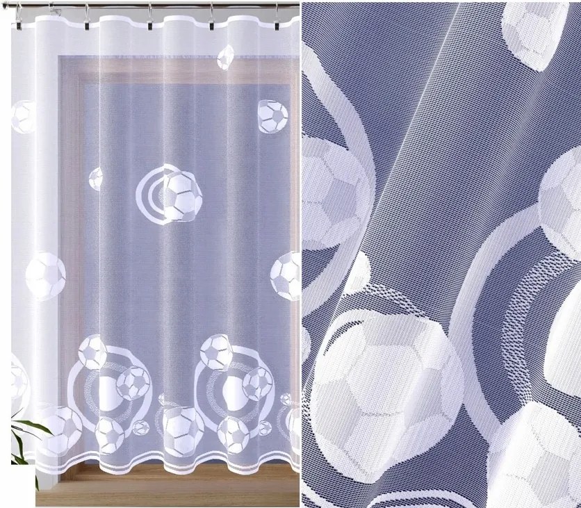 Labda mintás 300x170 cm jacquard függöny, egyenes (szegélyekkel)