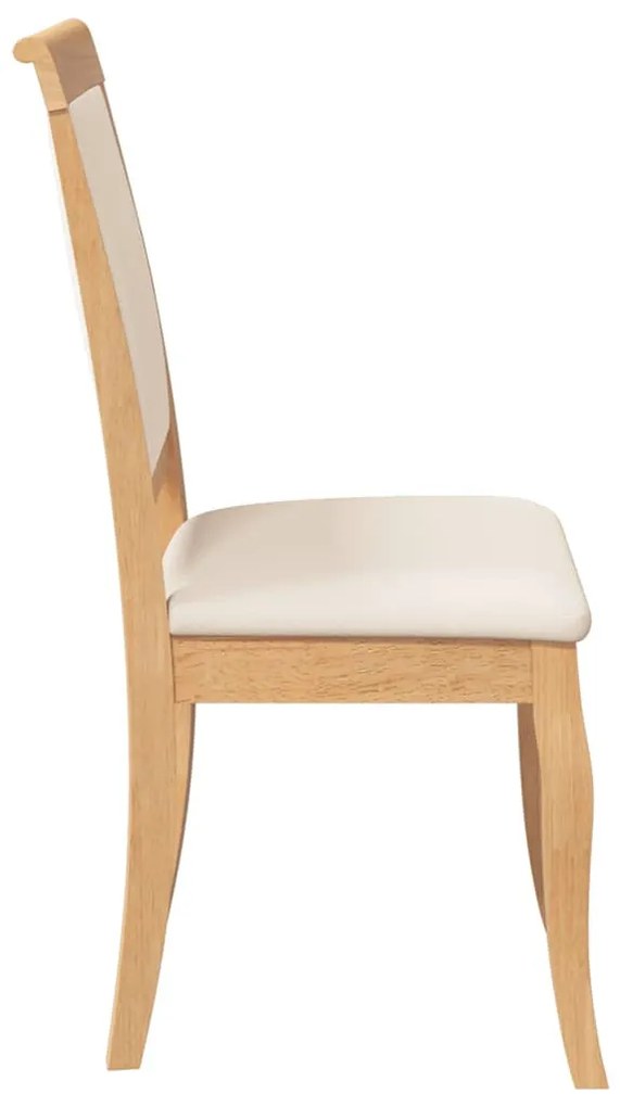 vidaXL 2 db természetes tömörfa gumiból készült étkezőszékek párnákkal