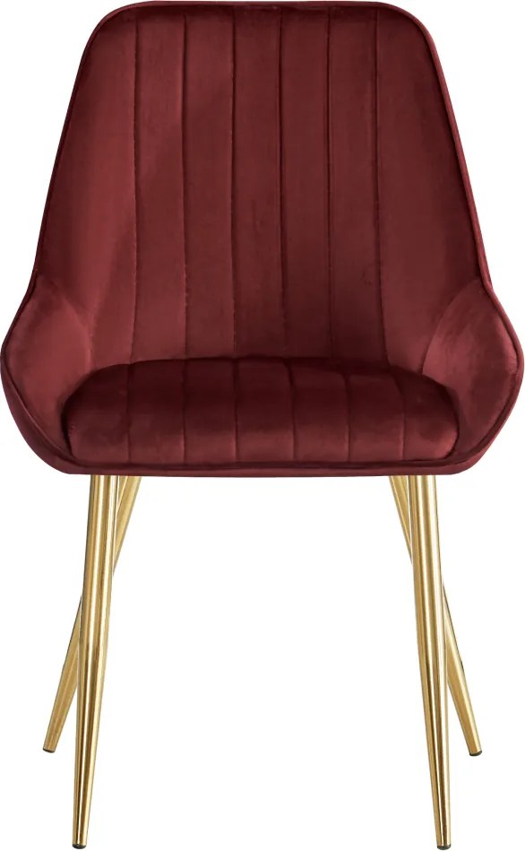 Étkezőszék, bordó Velvet anyag/gold króm-arany, PERLIA