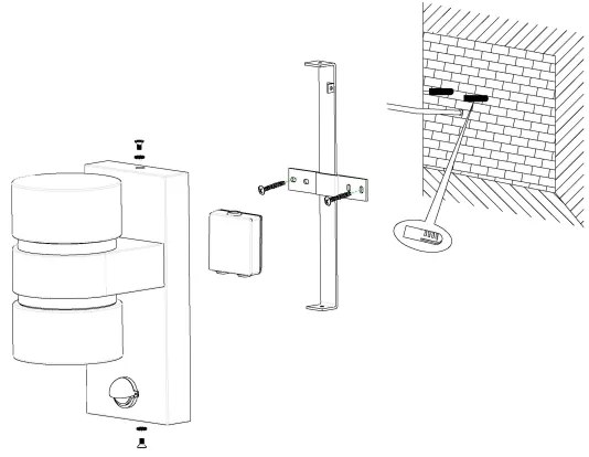 Eglo 96277 - LED Kültéri fali lámpa a mozgásérzékelős ATOLLARI 2xLED/6W