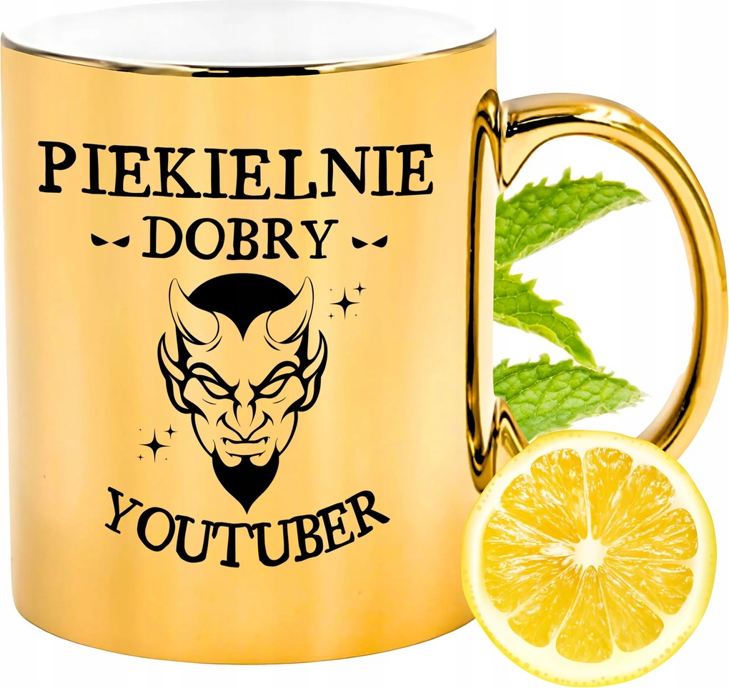 Arany csillogó bögre Youtubernek Ajándék Nyomtatott Fotóval