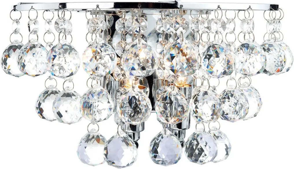 DAR LIGHTING PLU0950 PLUTO Kristály Fali Lámpa Csiszolt króm G9 IP20