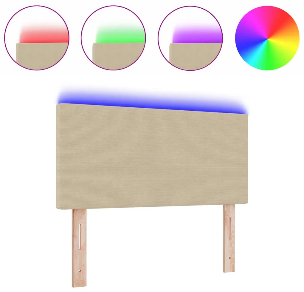 LED Fejtámla Egyszerű Design Világos Zöld Szürke 90 cm Bársonyos Szövet