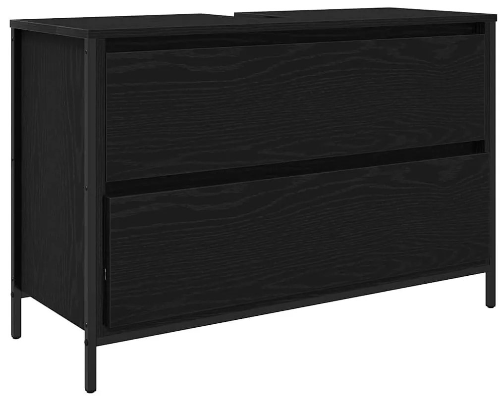 Fürdőszoba bútor szett 3 pcs Musta tammi 90 x 34.5 x 60 cm