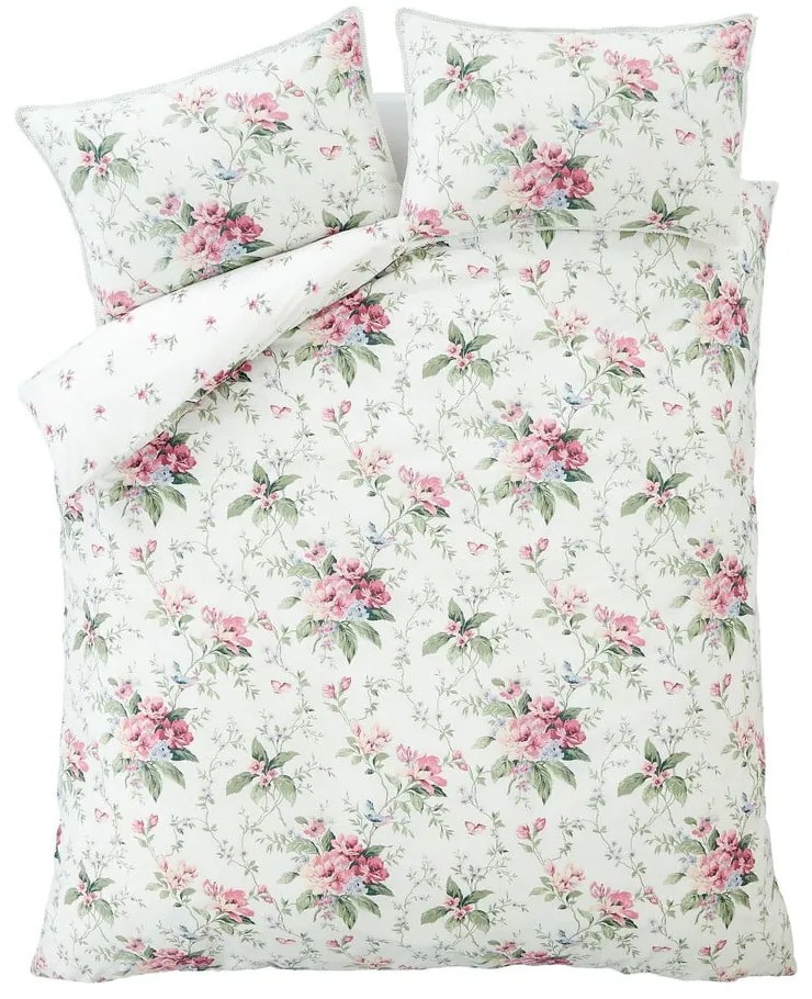 Krémszínű kétszemélyes ágyneműhuzat 200x200 cm Bridgerton Penelope Floral – Catherine Lansfield