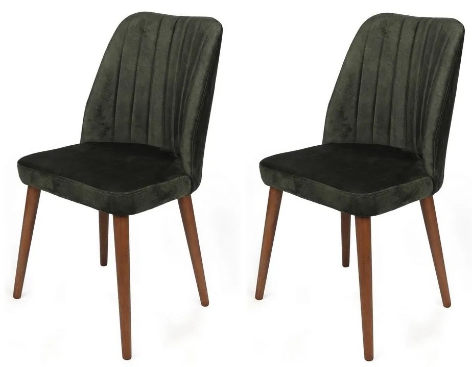 Alfa Khaki és Walnut étkezőszék-készlet, 2 db