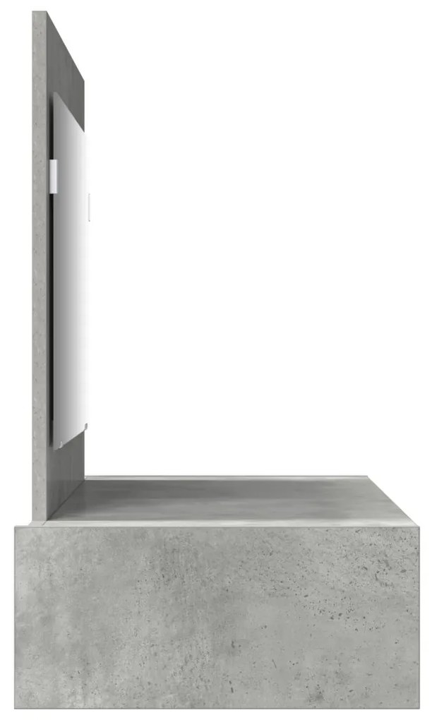 Fali Akasztós Sminkasztal Beton Szürke 100x40x70 cm