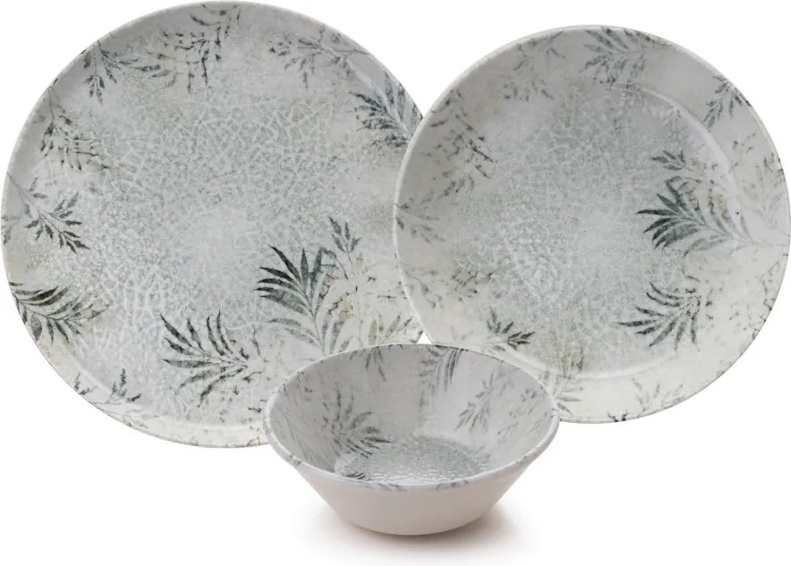 18 részes porcelán étkészlet fehér-antracit