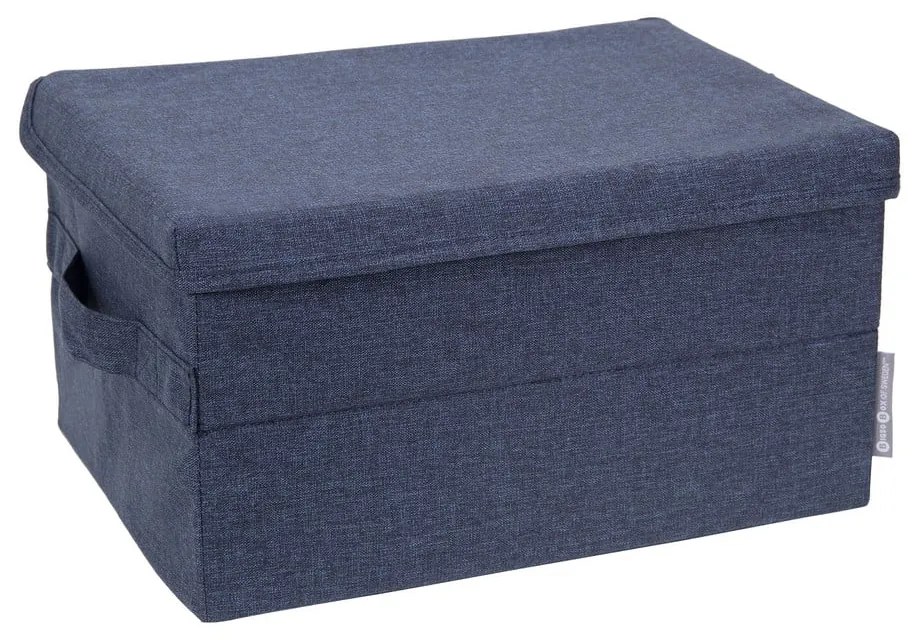 Kék fedeles textil tárolódoboz 35x19x26 cm Soft Storage – Bigso Box of Sweden