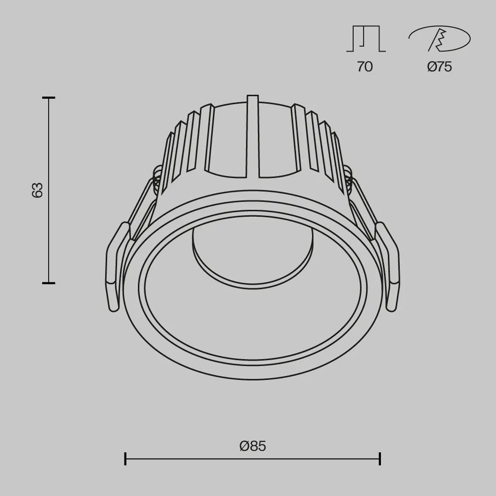 DL043-01-15W4K-D-RD-W Alfa LED Alumínium Süllyesztett Lámpa Fehér Színű LED 15 W 4000 Kelvin 1250 Lumen IP20