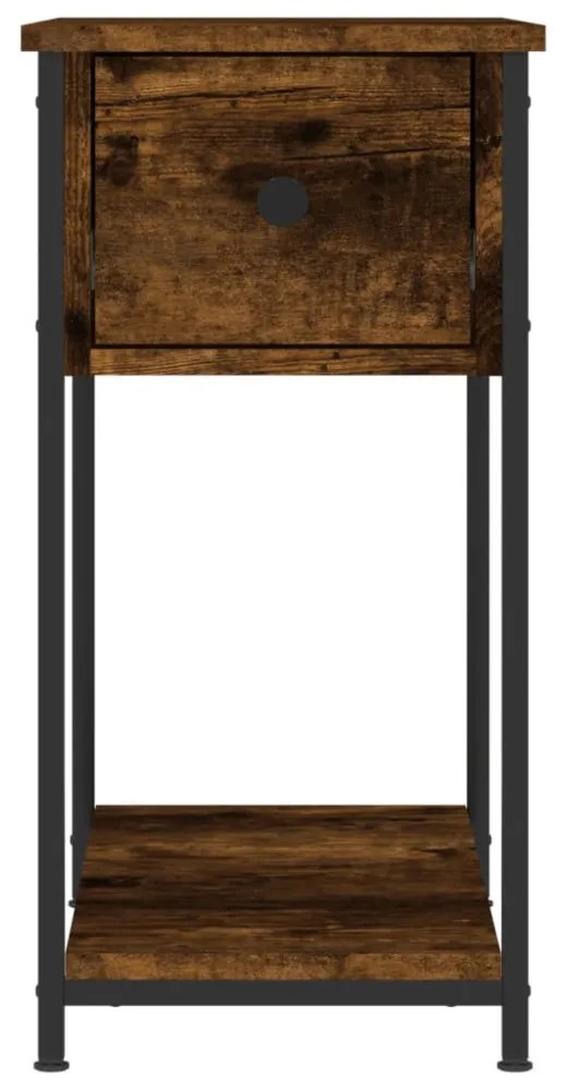 füstös tölgy színű szerelt fa éjjeliszekrény 30x60x60 cm
