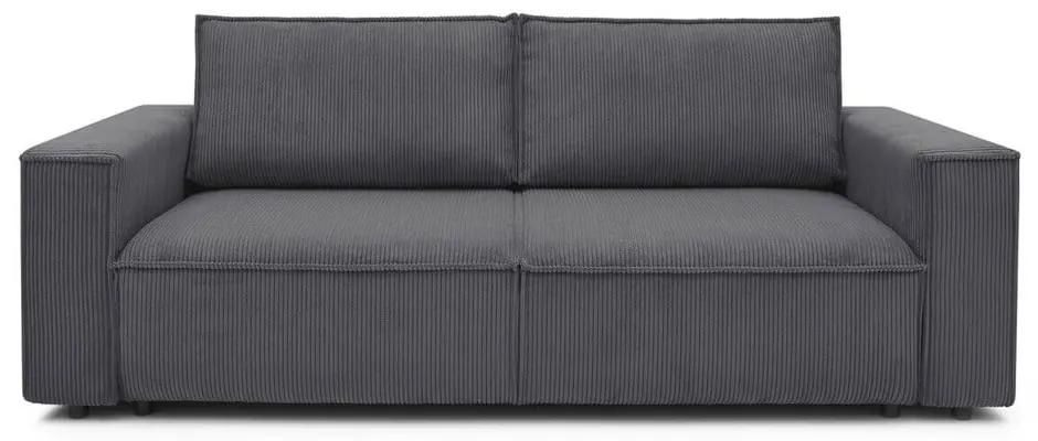 Nihad sötétszürke kordbársony kinyitható kanapé, 245 cm - Bobochic Paris