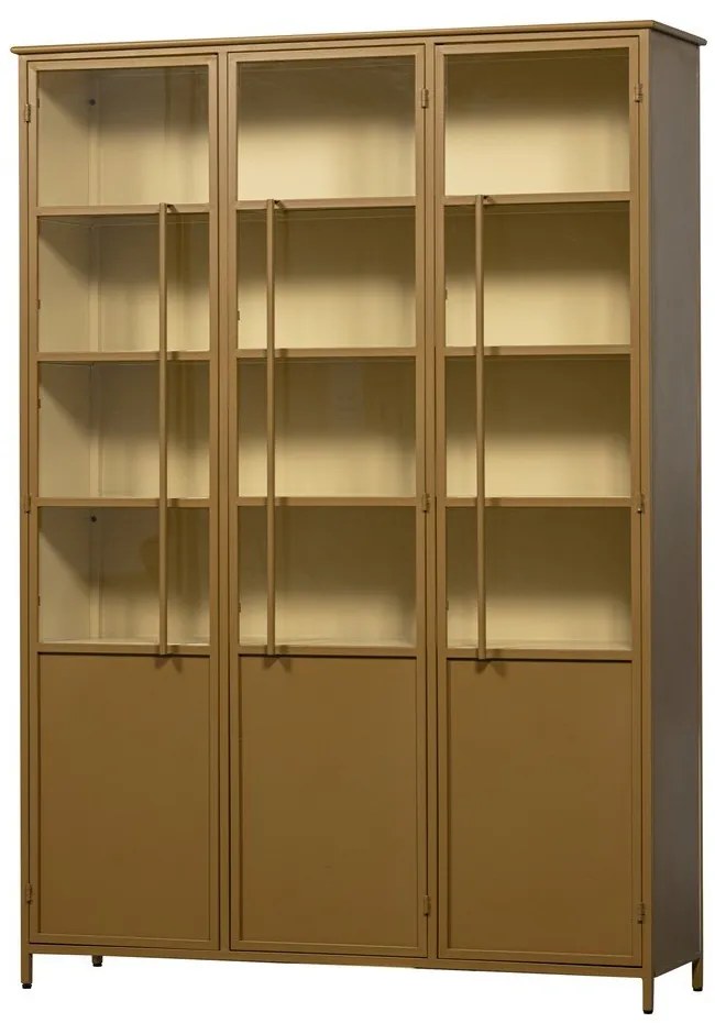 Mustársárga fém tálalószekrény 140x200x44 cm Exhibit – WOOOD