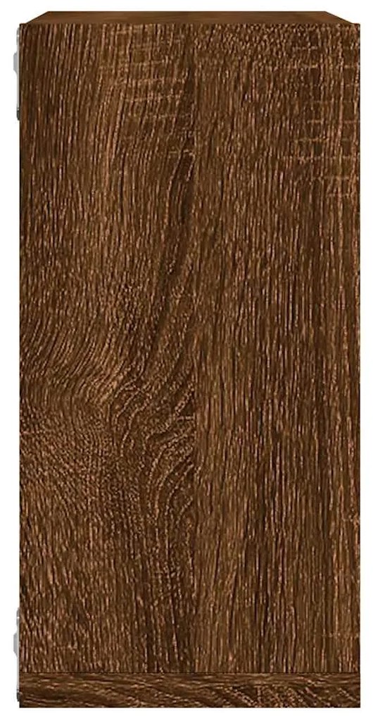 2 db barna tölgy színű fali kockapolc 30 x 15 x 30 cm