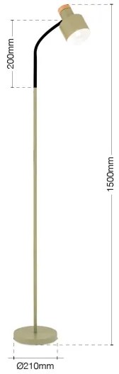 Orion - GILI állólámpa 1xE27/40W/230V zöld