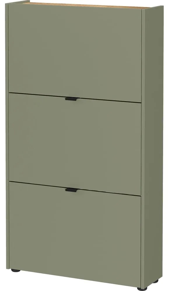 Szürkésbarna billenő ajtós cipőtartó 71x127x22 cm Ameca – Germania