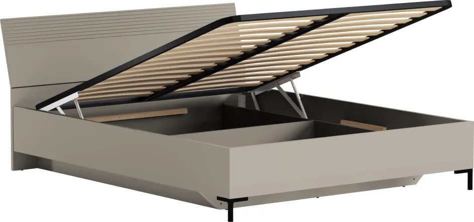 Franciaágy, 160x200, szürkésbarna Taupe, DOMCA