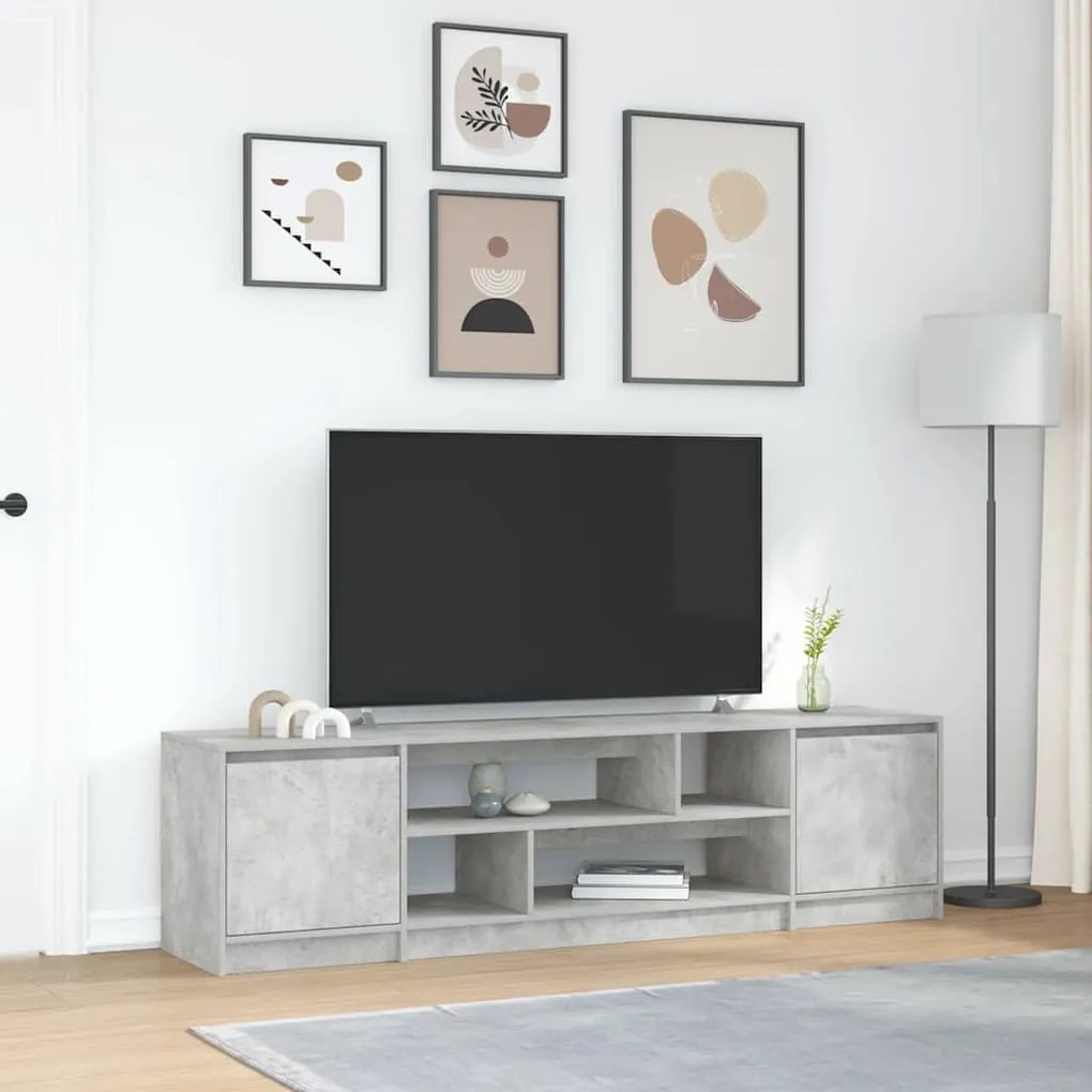 betonszürke szerelt fa TV-szekrény 188,5x41x50 cm