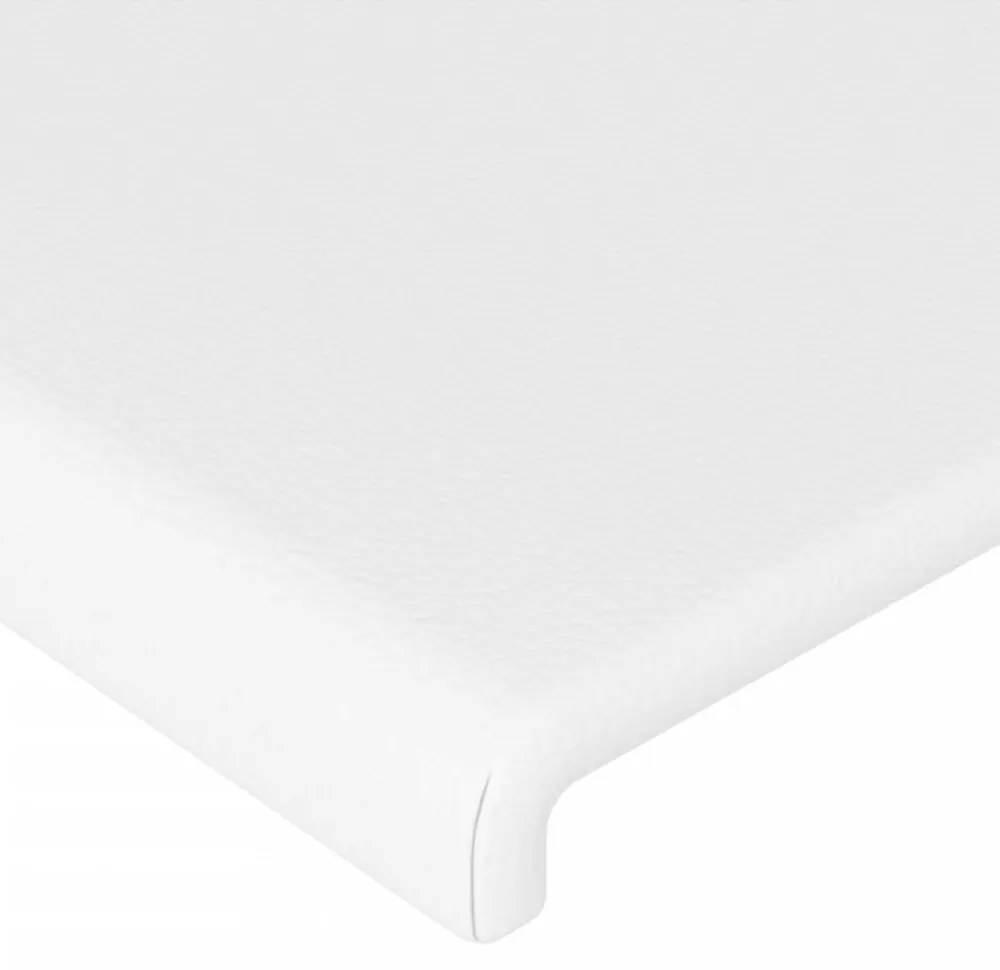 fehér műbőr LED-es fejtámla 200x5x118/128 cm