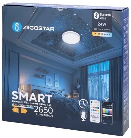 Aigostar - LED Fürdőszobai mennyezeti lámpa LED/24W/230V IP44 + távirányítás