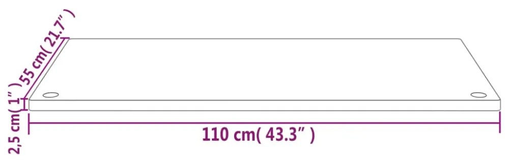 fehér tömör fenyőfa asztallap 110 x 55 x 2,5 cm