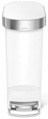 Simplehuman keskeny pedálos szemetes 40 l, fehér