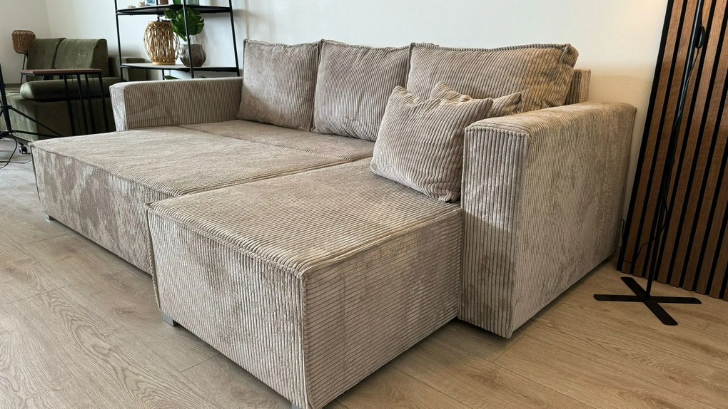 SMART COSARO rózsaszín sarokkanapé, kétoldalas + 2 párna AJÁNDÉK