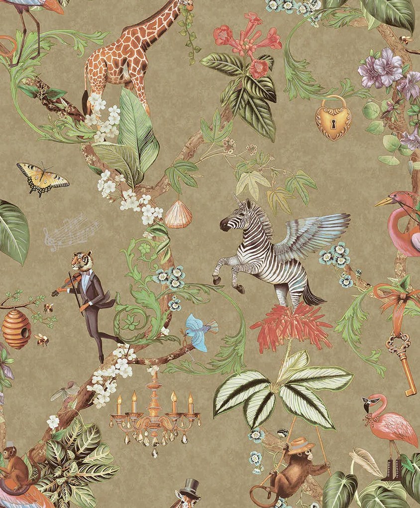 Holden Decor Imaginarium 3 Safari symphony arany absztrakt papír tapéta – 14263