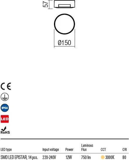 REDO 90004 SKOR Modern Kültéri Mennyezeti Lámpa LED IP54