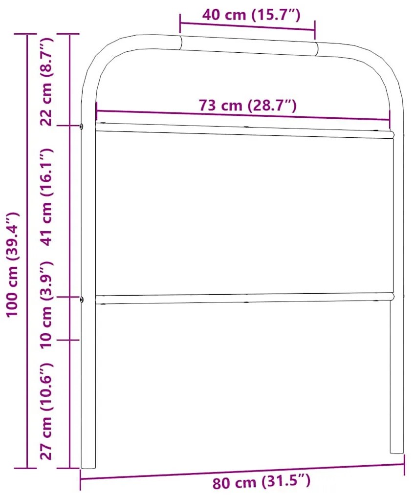 fejtámla füstölt tölgy 75 cm acél és fűrészáru