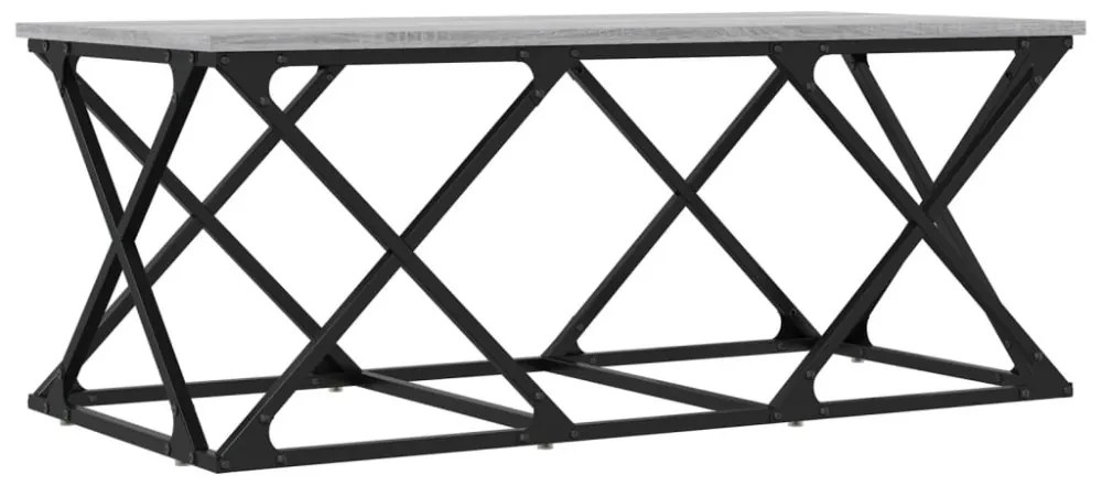 szürke sonoma színű szerelt fa dohányzóasztal 100 x 49 x 40 cm