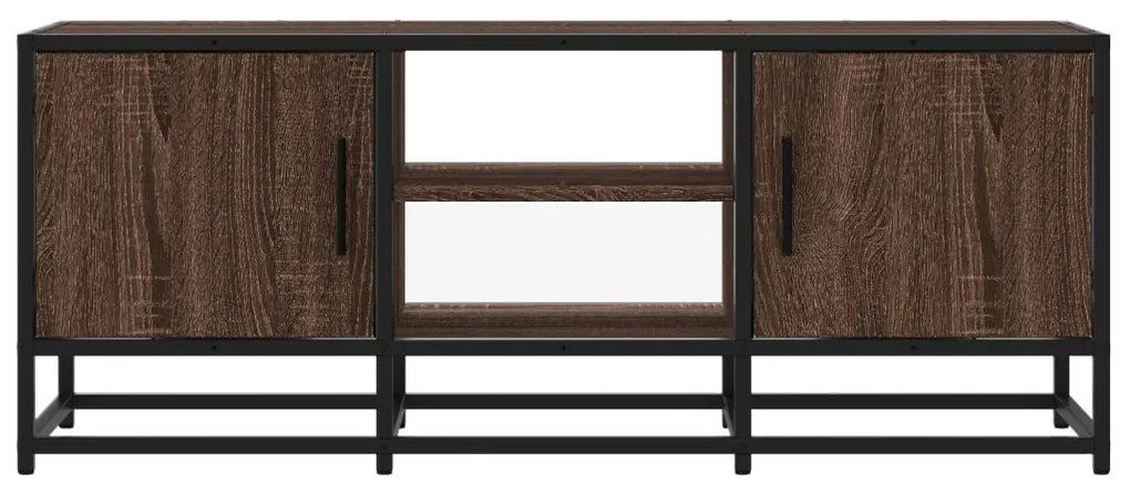 barna tölgy színű szerelt fa és fém TV-szekrény 100x35x41 cm