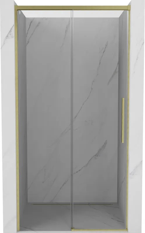 Mexen Rox 125 cm-es tolóajtós zuhanyajtó, átlátszó, arany kefélt - 8C2-125-000-55-00