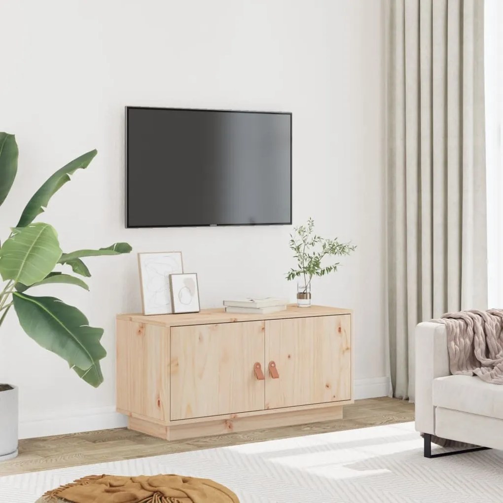 tömör fenyőfa TV-szekrény 80x34x40 cm