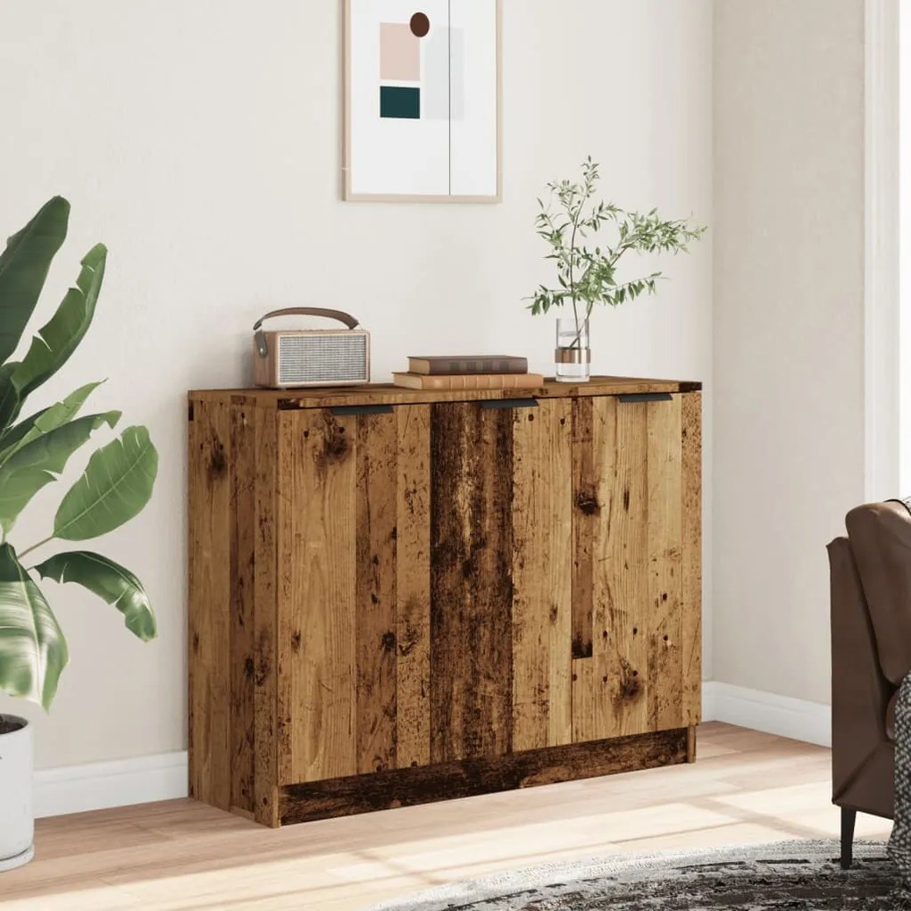 antik fa színű szerelt fa tálalószekrény 90 x 30 x 70 cm