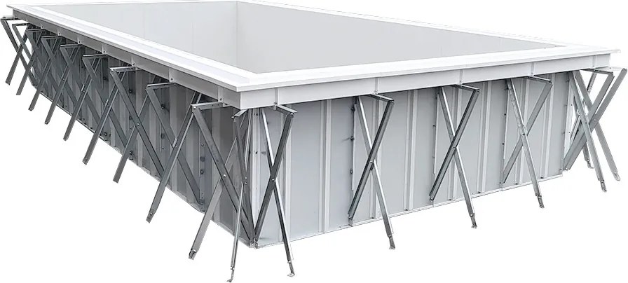 TIERRA PANEL POOL modulpaneles, süllyesztett víztükrű medence, 6,0 x 3,0 x 1,5 m, kék fóliával