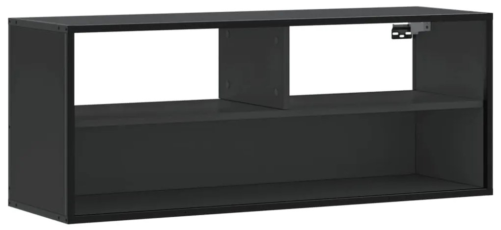 fekete szerelt fa és fém TV-szekrény 100x31x39,5 cm