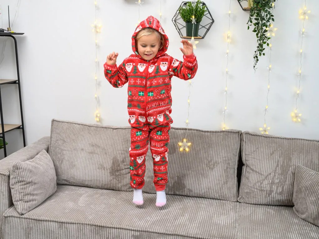 CHRISTMAS ONESIE gyerek overál piros - többféle méretben Méret: 98 - 104